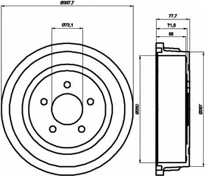 HELLA PAGID 8dt355300721 -  Тормозной барабан